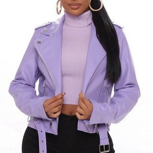 NWT - Araxie Vegan Leather Jacket - Lavender